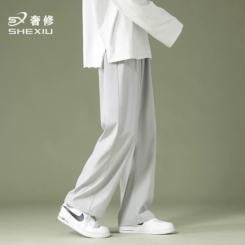 Черные осенние штаны, летние тонкие повседневные брюки, свободный прямой крой