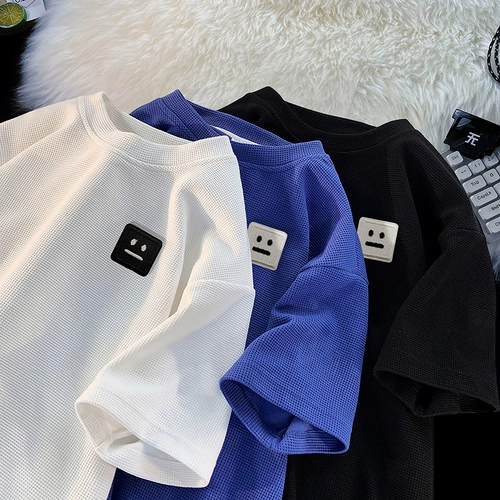 Трендовая брендовая летняя футболка с коротким рукавом для школьников с круглым воротником, оверсайз, подходит для подростков