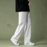 Мужские черные штаны, трендовые универсальные повседневные брюки, свободный прямой крой, изысканный стиль