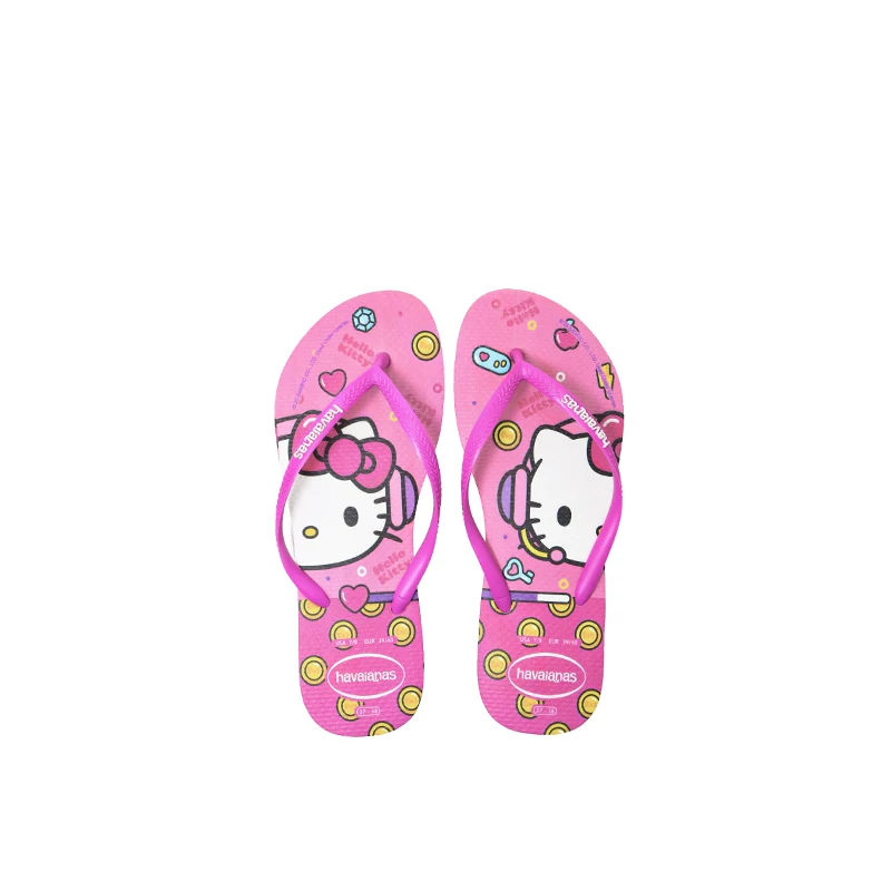 Сланцы Havaianas Haweina с изображением мультяшного кота можно носить на улице, нескользящие повседневные обувь на плоской подошве