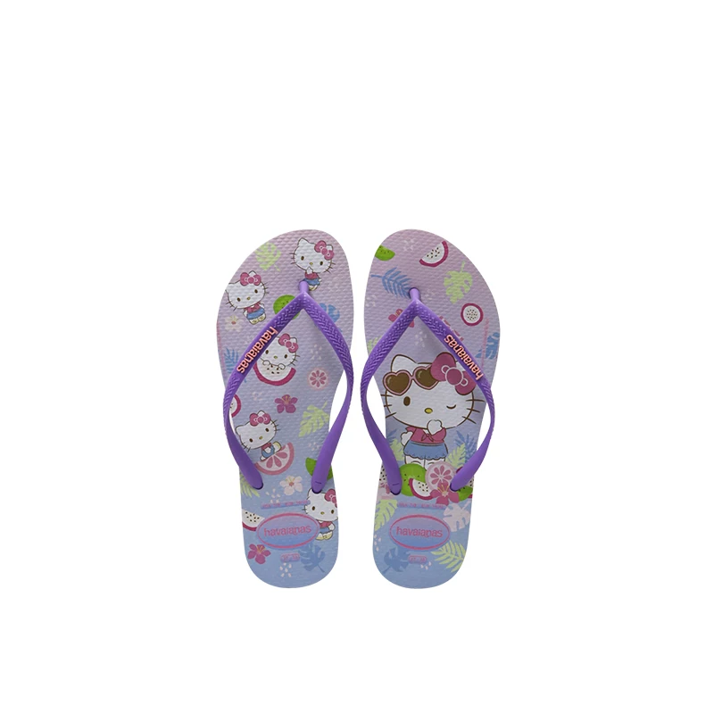 Сланцы Havaianas Haweina с изображением мультяшного кота можно носить на улице, нескользящие повседневные обувь на плоской подошве