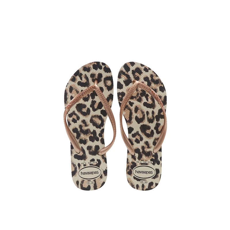 Шлепанцы Havaianas Havana с подкладкой из натуральной кожи, не скользящие, для женщин, летняя пляжная обувь, леопардовый принт Havana