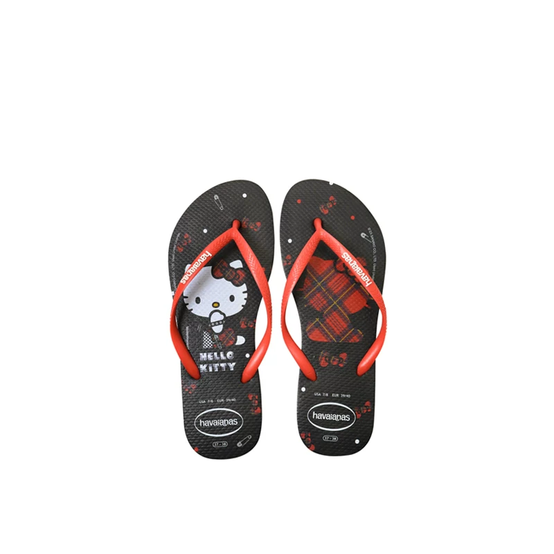 Сланцы Havaianas Haweina с изображением мультяшного кота можно носить на улице, нескользящие повседневные обувь на плоской подошве