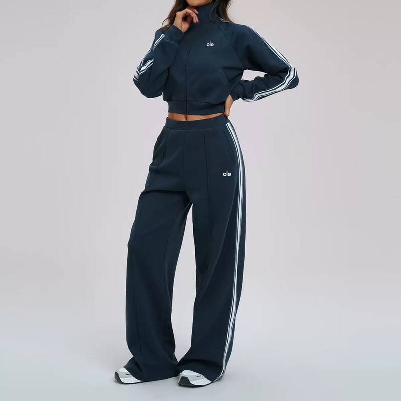 Aloleaf2026 Spring and Autum Casual Sports Suit Women's Short Fashion Sweatshirt Straight-Leg Sweatpants Two-Piece Set