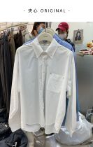 JTENGC Autumn Winter New Minimalist Single Pocket Turnover collar Buttoned Shirt Woman Han Version Loose slim fit shirt