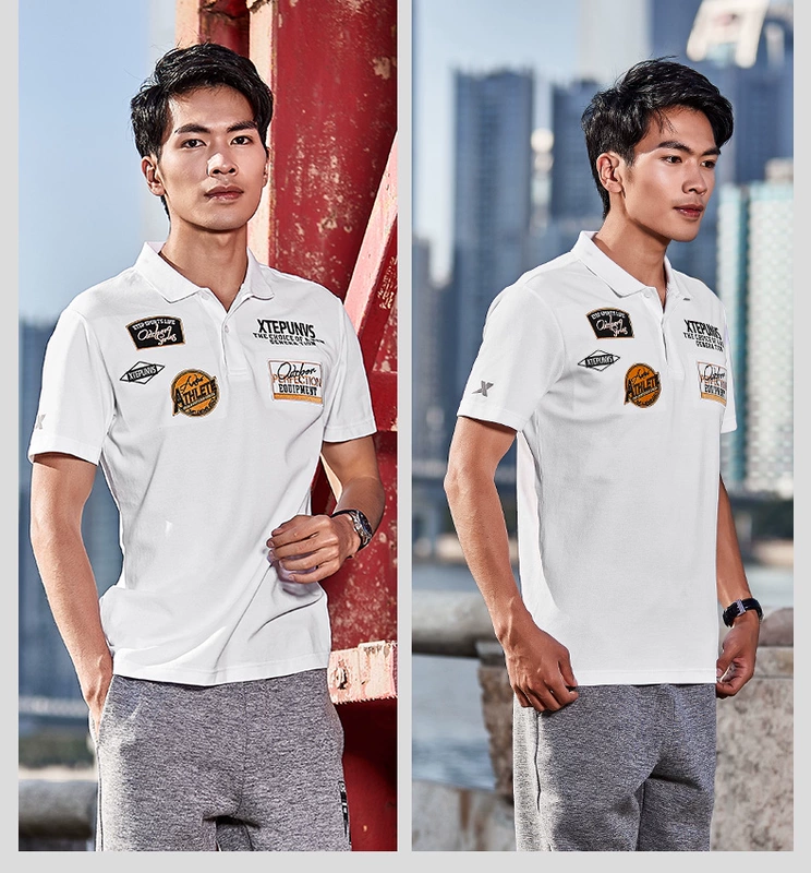 Áo thun nam tay ngắn Xtep 2018 xuân mới nhẹ nhàng và thoải mái xu hướng thời trang áo sơ mi nam giản dị giản dị - Áo polo thể thao áo polo thể thao nam
