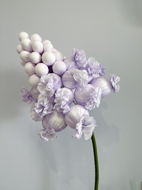 Giant Paper Art Large Hyacinth Flowers for Wedding Backdrop Decoration, Handmade Pleated Paper Flowers for Window Display and Floral Art