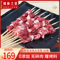 (2kg) Inner Mongolia big skewers 40 bunches of fresh mutton frozen barbecue ingredients semi-finished skewers