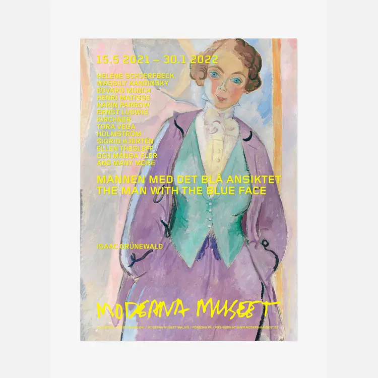 Импортированный оригинальный постер экспозиции Moderna Museet персонажи в Стокгольмском художественном музея в Швеции