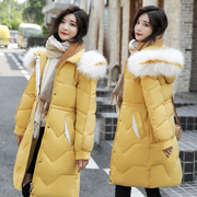 len bông Anti-mùa 2019 mới của Hàn Quốc phiên bản của môi trường có độ dài dày bông mùa đông sửa chữa áo len lớn quần áo cổ áo bf nữ chất liệu bông Quần áo