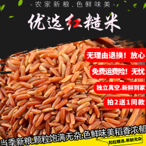 Red rice to eat rice 500g beat 2 send 1 farmhouse new red rice grain red brown rice Rice Rice red japonica rice