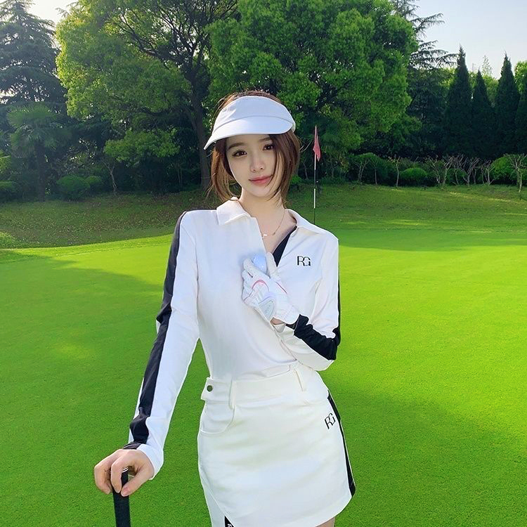 Korea 2026 New Golf Set Casual Vacation Leisure Sports Polo Shirt Long-Sleeved Top Women's Tennis Skirt
