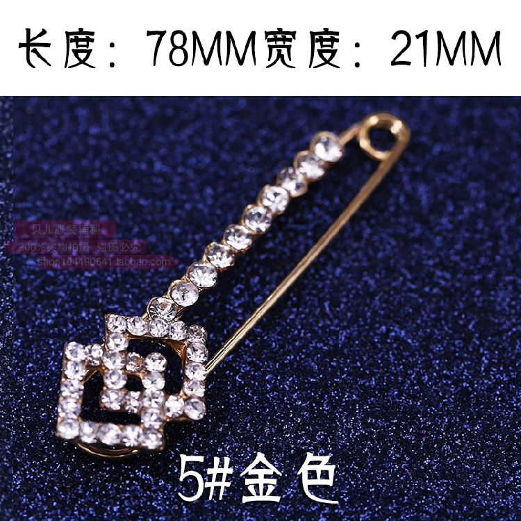 Khăn quàng cổ Nhật Bản và Hàn Quốc Pin thời trang Hoa Trâm chấm bi Trâm Màu rhinestone Trang trí cổ áo 65mm - Trâm cài