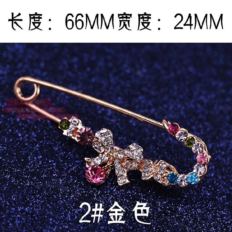 Khăn quàng cổ Nhật Bản và Hàn Quốc Pin thời trang Hoa Trâm chấm bi Trâm Màu rhinestone Trang trí cổ áo 65mm - Trâm cài phụ kiện cài áo sơ mi nữ