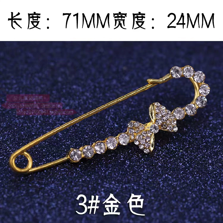 Khăn quàng cổ Nhật Bản và Hàn Quốc Pin thời trang Hoa Trâm chấm bi Trâm Màu rhinestone Trang trí cổ áo 65mm - Trâm cài