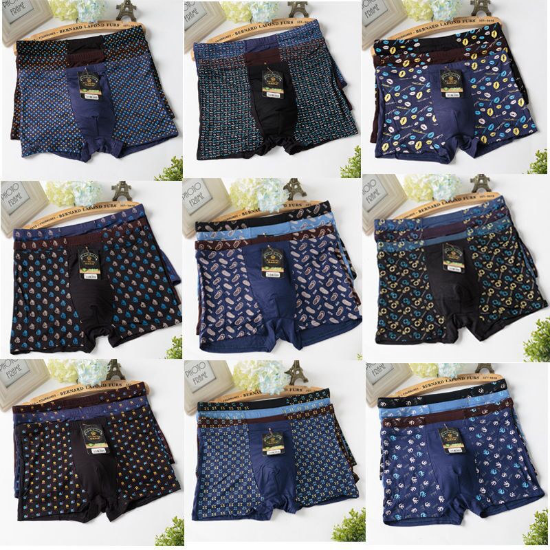 Tóm tắt Boxer nam Giới trung niên Dad Square Quần đầu Người đàn ông trung niên Phân bón Plus Cộng với kích thước Tóm tắt Cotton không tinh khiết quần lọt khe nam cotton
