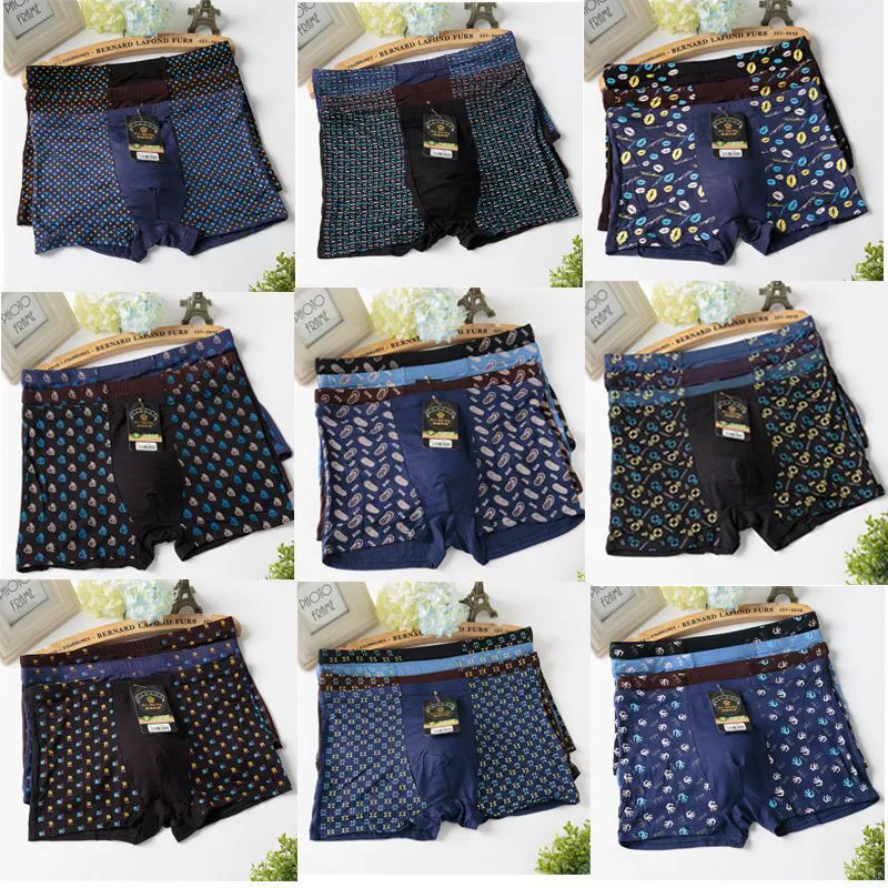 Tóm tắt Boxer nam Giới trung niên Dad Square Quần đầu Người đàn ông trung niên Phân bón Plus Cộng với kích thước Tóm tắt Cotton không tinh khiết