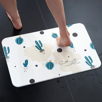 New Cactus Silicon Algae Soil Absorbent Footbed Toilet Bathroom Door Mat Speed Dry Carpet Non-slip Hygroscopic Mat