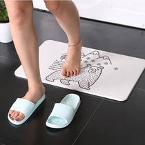 Nordic Wind Silicon Algae Clay Ground Mat Creative Bathroom Suction Speed Dry Slip Mat Kieselguhr Foot Mat Toilet Into Door Mat