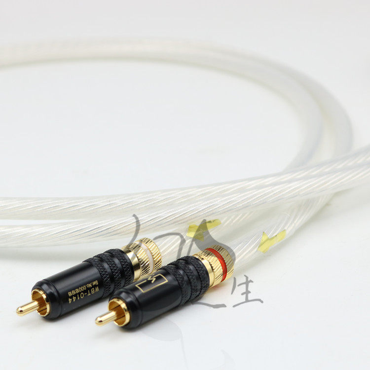 Dutch Pure Silver 5NOCC Fever Speaker CD Machine Audio Line HIFI Dual RCA Sound Liner Power Amplifier Signal Line