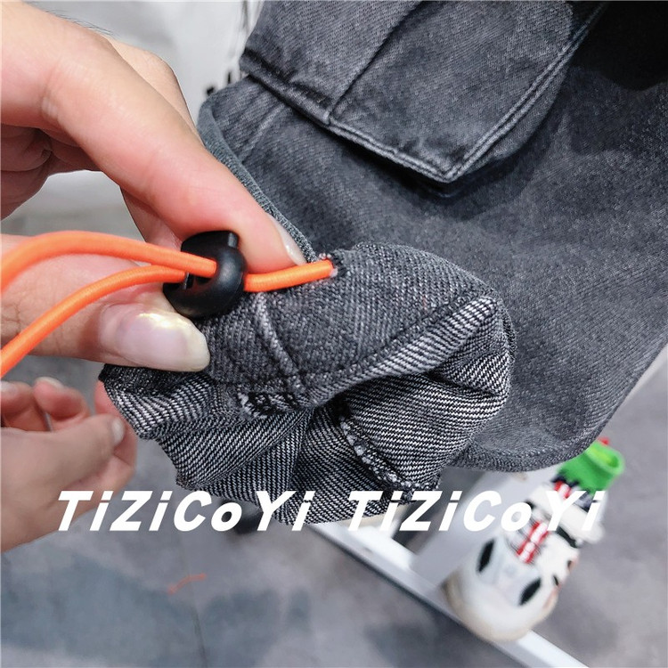 Детская куртка Жан 儿童牛仔外套卡通印花2021春秋新款宽松洋气小童宝宝秋装网红上衣 Tagkita