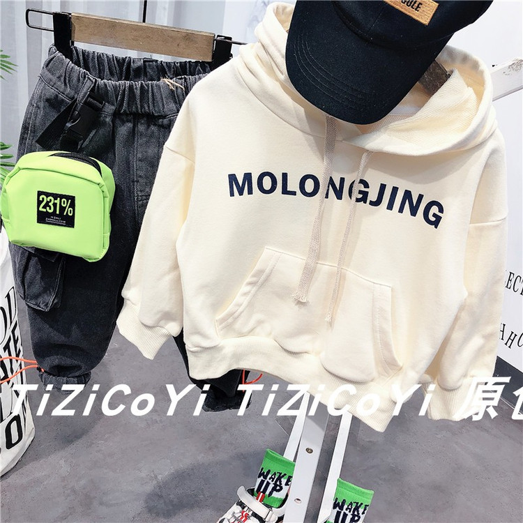 Детская куртка Жан 儿童牛仔外套卡通印花2021春秋新款宽松洋气小童宝宝秋装网红上衣 Tagkita