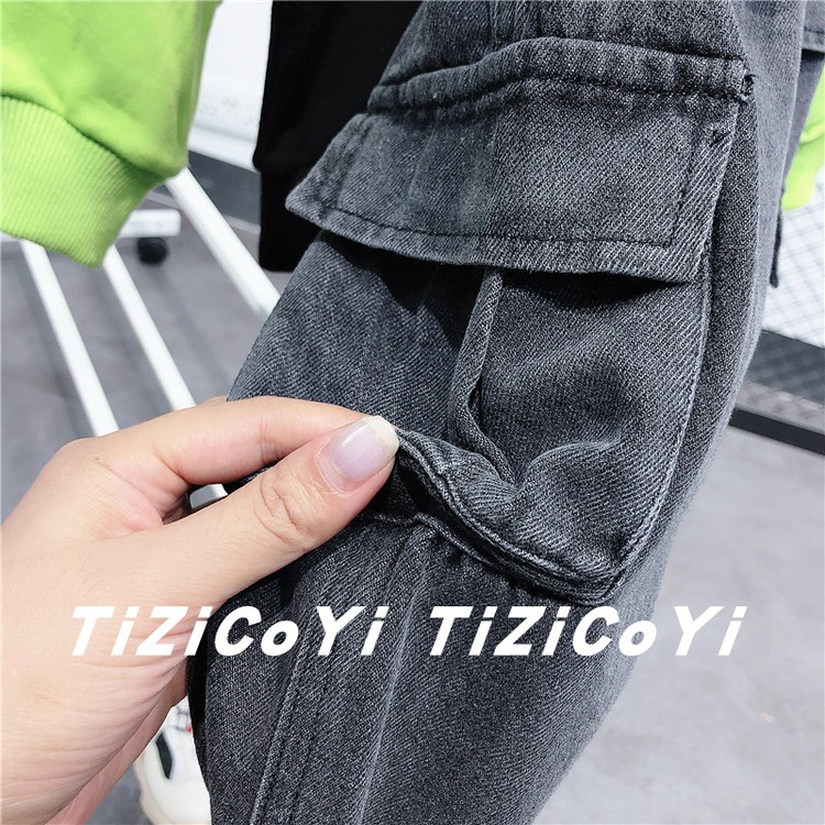 Детская куртка Жан 儿童牛仔外套卡通印花2021春秋新款宽松洋气小童宝宝秋装网红上衣 Tagkita