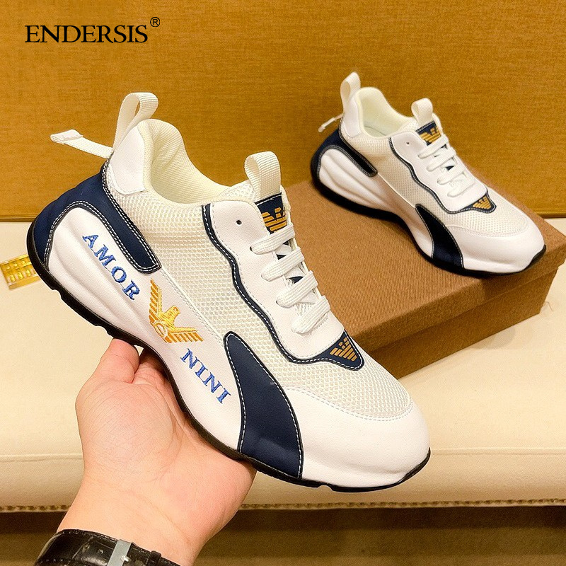 Skies men's official 2023 summer breathable running shoes with small white shoes and casual daddy shoes