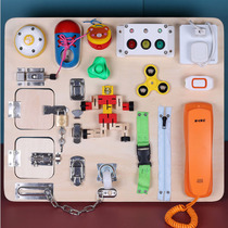 Children Busy Plate Diy Accessories Wooden Maze Around Pearl Percussion Instruments Press Bells Baby Puzzle Early Teaching Aids