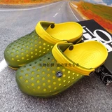 Летние модные дышащие тапочки в стиле Crocs, мужская пляжная пляжная обувь, мюли на плоской подошве, босоножки, мягкая подошва