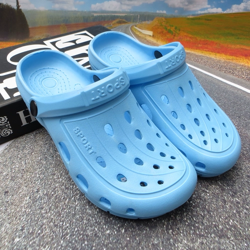 Летние тапочки в стиле Crocs, пляжная обувь, дышащая обувь, босоножки, мюли, коллекция 2020 года, для влюбленных, мягкая подошва
