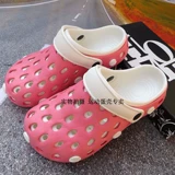 Летние тапочки в стиле Crocs, нескользящая пляжная обувь на скрытом каблуке, босоножки на плоской подошве, мюли для плавания, крупный округлый носок, мягкая подошва