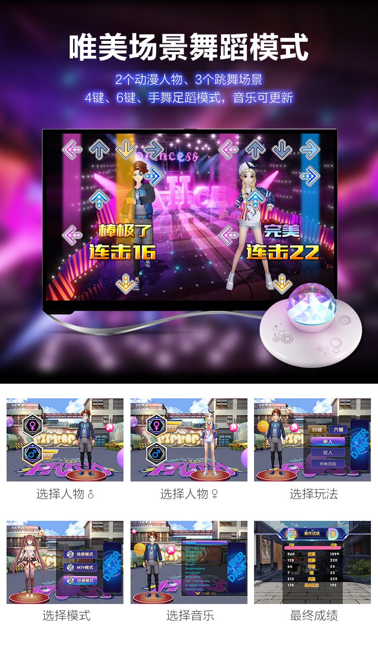 Máy bay chiến đấu [không dây HDMI mới] HD nhảy cực rõ ràng đôi máy nhảy đơn TV tại nhà - Dance pad máy nhảy audition tại nhà