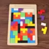 Children's puzzle force puzzle Wooden toy Tetris shape puzzle game Kindergarten teaching teaching aids