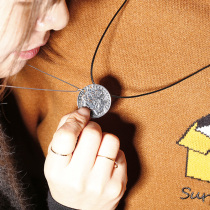 Along the way the deer has you 925 silver couple necklace splicing a pair of pendants for men and women clavicle chain best friend keepsake set love