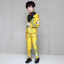 Childrens model catwalk show costume boy suit suit suit suit suit set three-piece set small host dress Boy Summer Boy Summer