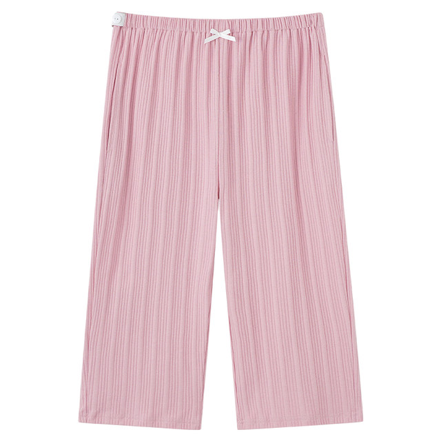Langsha Maternity Pajamas Women's Modal Summer Cropped Pants Loose Large Size adjustable postpartum home pants