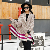 Autumn and winter shawl womens scarf dual-purpose cloak imitation cashmere cloak thick warm coat