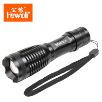 Bright light flashlight 18650 imported LED charging outdoor home zoom Far shooting king Mini small anti-body