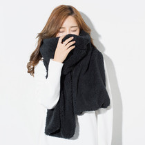 New Korean winter imitation lamb wool scarf female thick warm plush super long adult childrens scarf tide