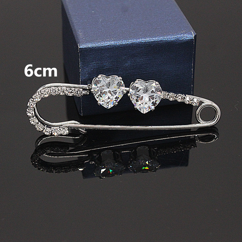Thời trang Hàn Quốc sang trọng sáng bóng zircon rhinestone trâm cài khóa phụ kiện áo len pin trâm cài khóa miễn phí cổ áo nữ cài áo
