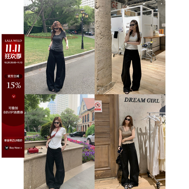 Wildly Comfortable Formula, Slightly Chubby mm Lyocell Loose Drape Wide-Leg Scythe Pants, Plus-Size Casual Pants Wildly Comfortable Formula, Slightly Chubby mm Lyocell Loose Drape Wide-Leg Scythe Pants, Plus-Size Casual Pants