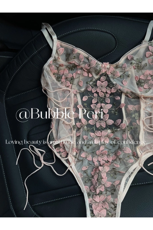 Bubble Peri [Người yêu hoa] Tinh khiết Desire Hoa bó sát Đồ lót áo ngực Pháp một mảnh gợi cảm