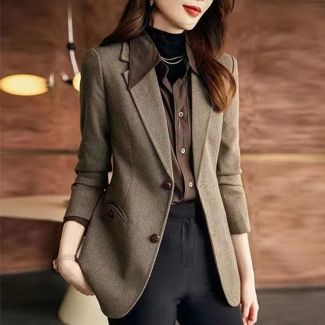 Brand foreign trade Italian first-line big brand cut label suit jacket autumn and winter casual Korean woolen thickened suit