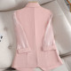 Pink three-quarter sleeves thin section small suit jacket women's 2023 summer new casual fashion design temperament suit