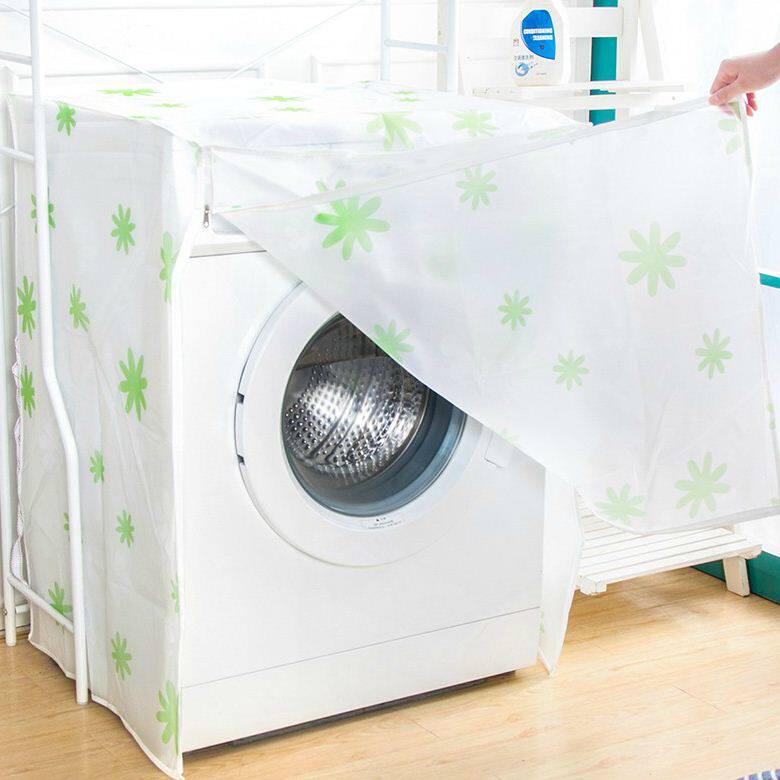 PEVE thickened waterproof sunscreen washing machine dust jacket transparent printed plastic fully automatic washing machine dust protection