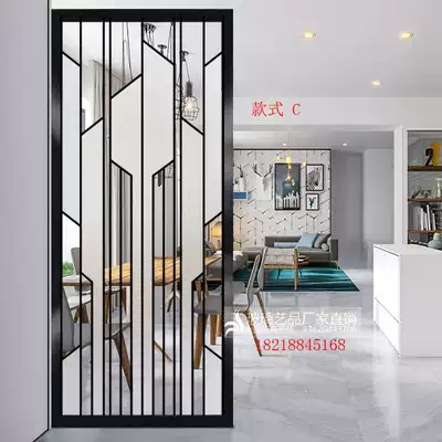 Modern simple art glass partition home decoration screen living room porch toilet frosted craft glass background wall