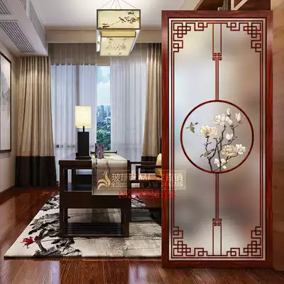Modern art glass home improvement screen Living room partition wall frosted translucent bathroom entrance background wall Magpie circle