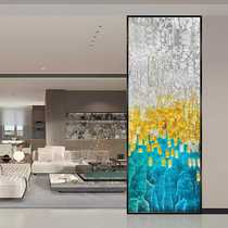 High-end customized art glass hand-made filigree enamel partition screen living room entrance hall light luxury cream style