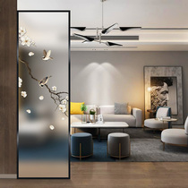 Modern light luxury screen partition wall living room entrance background wall decoration bedroom cover home decoration simple flowers and birds